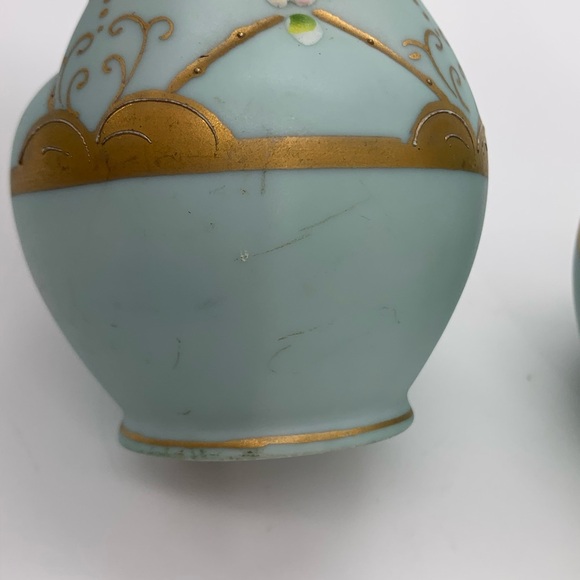 Pair Of MCM Victorian Style Hand Painted LENWILE CHINA Vases ARDALT JAPAN #6847A - Picture 2 of 12